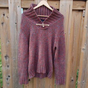 Filippo Novelli Chunky Knit Sweater Men's Medium Made in Italy Toggle Alp…